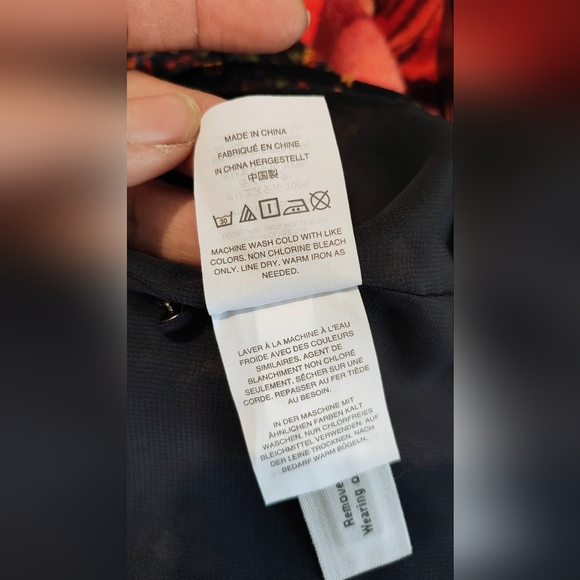 Floral Ruffle Bell-Sleeve Blouse - Navy Floral - Picture 5 of 16